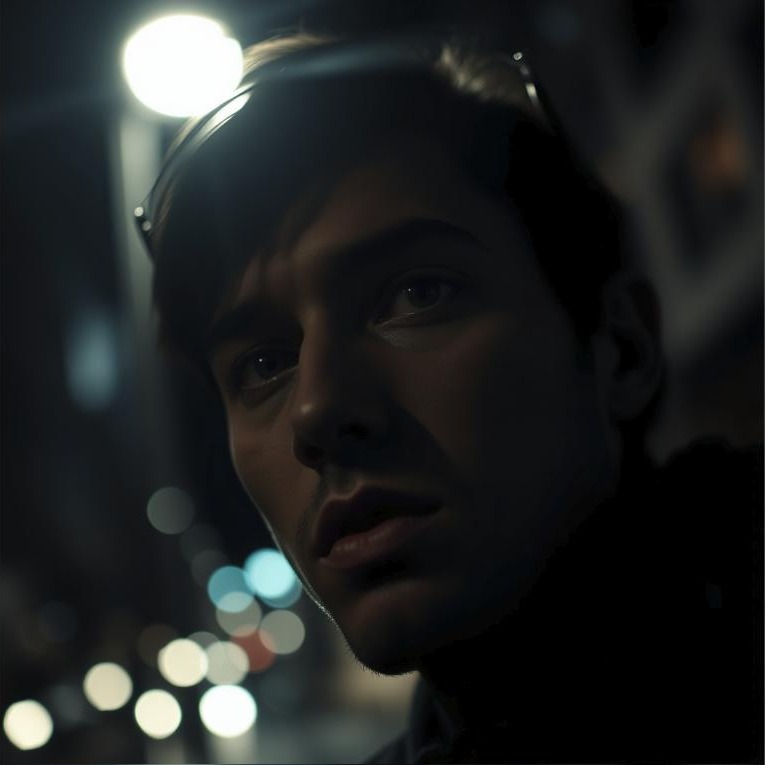 Urban portrait, night photography